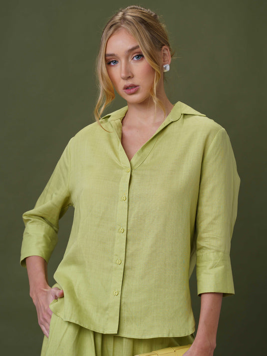Basic button down linen shirt