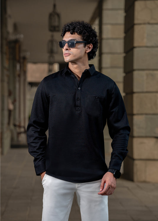 Detailed Waffle L/S Shirt