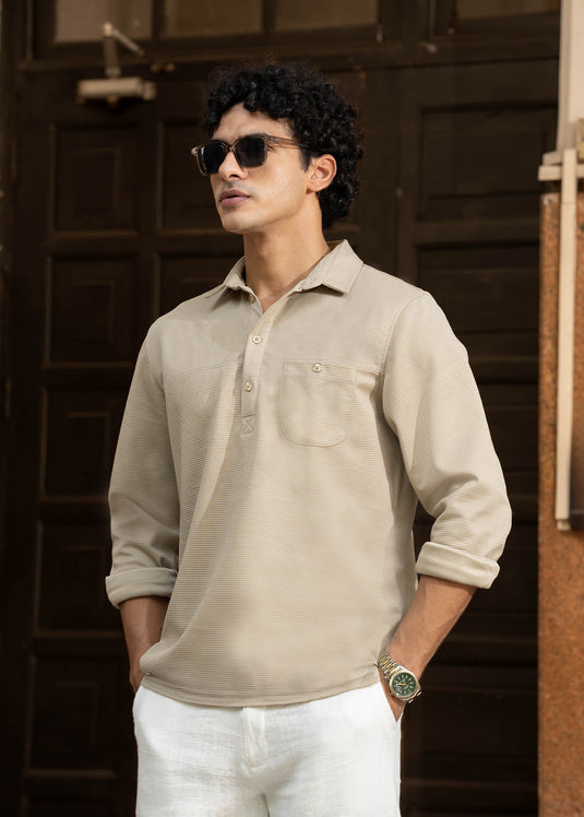 Detailed Waffle L/S Shirt