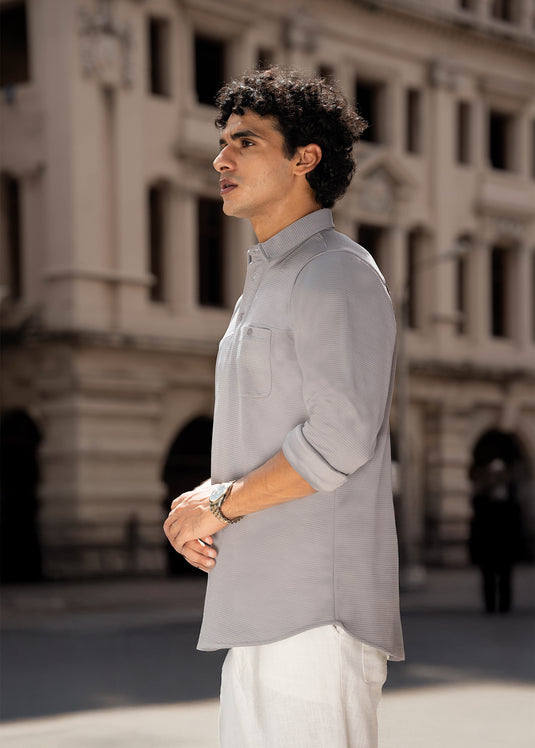 Detailed Waffle L/S Shirt