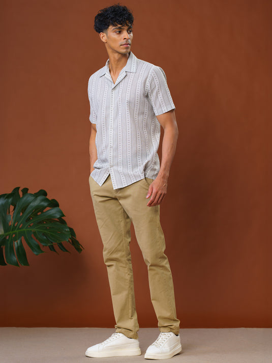Casual Wear Cuban Collar Short Sleeve Shirt