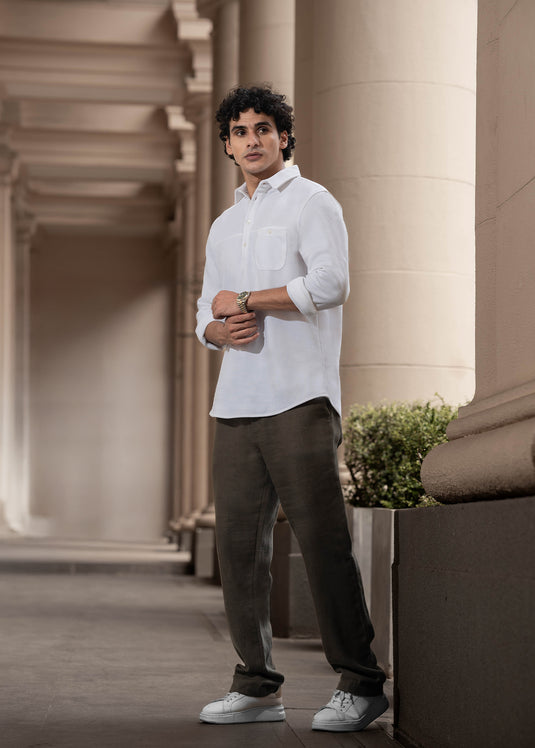 Detailed Waffle L/S Shirt