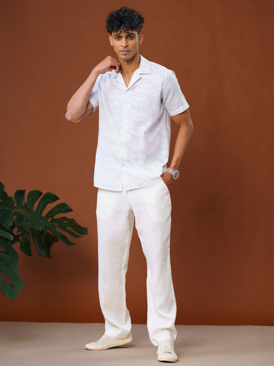 Casual Wear Cuban Collar Short Sleeve Shirt
