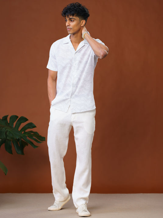 Casual Wear Cuban Collar Short Sleeve Shirt