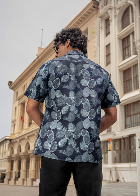 Printed Cuban Collar Shirt