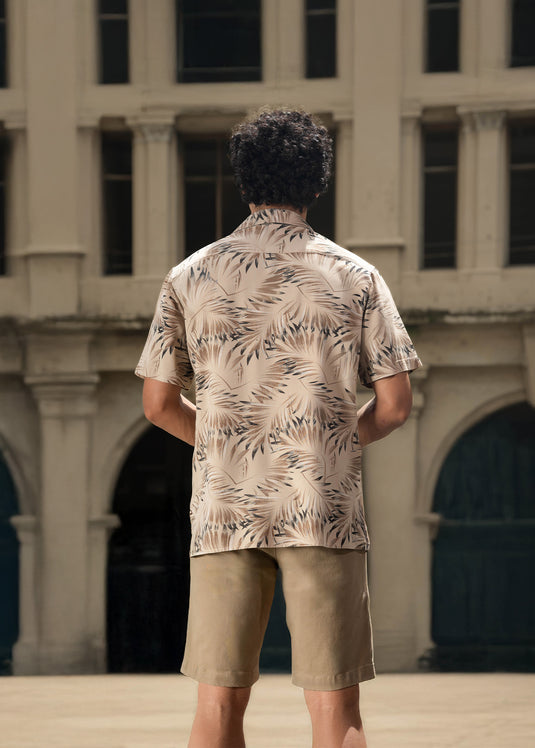 Printed Cuban Collar S/S Shirt
