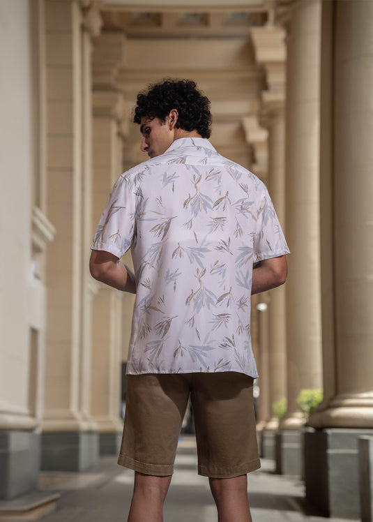 Printed Cuban Collar S/S Shirt