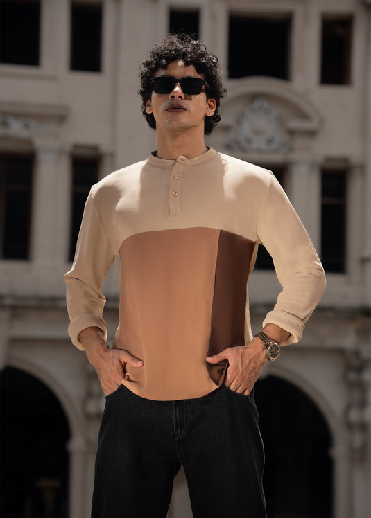 Waffle Color Blocked L/S Shirt