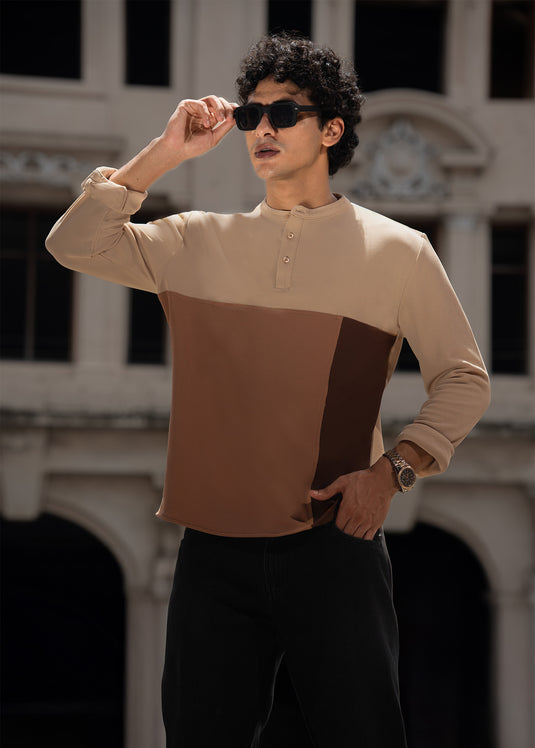 Waffle Color Blocked L/S Shirt