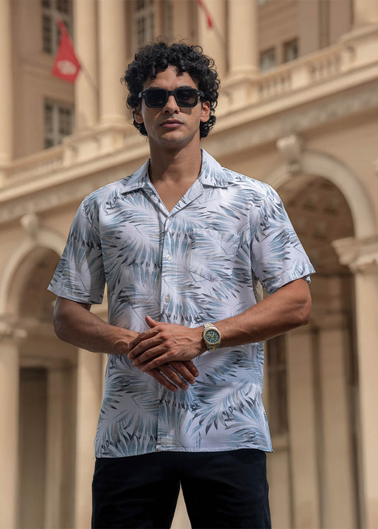 Printed Cuban Collar S/S Shirt