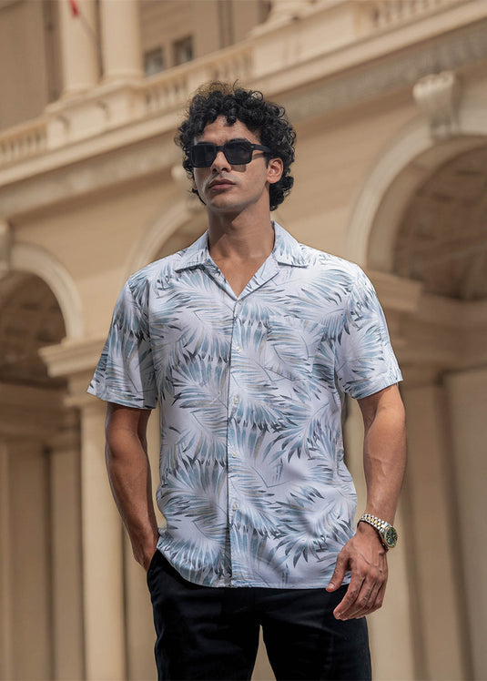 Printed Cuban Collar S/S Shirt
