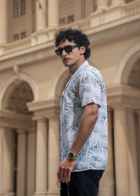 Printed Cuban Collar S/S Shirt