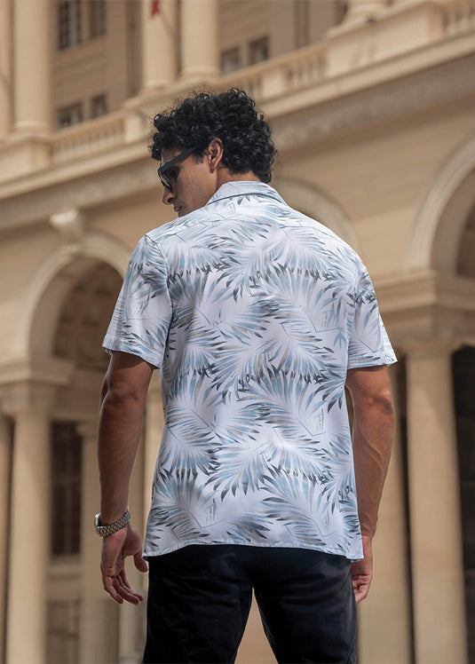Printed Cuban Collar S/S Shirt