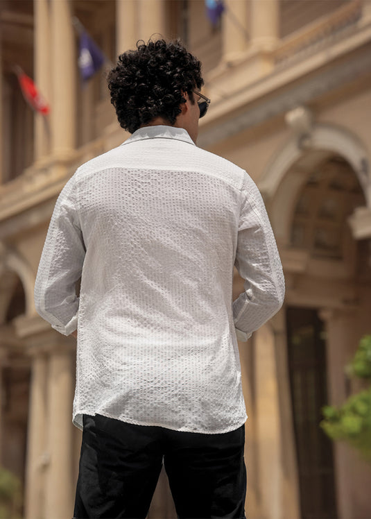 Seersucker Double Pocket  L/S Shirt