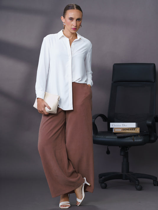 Long length shirt with concealed placket