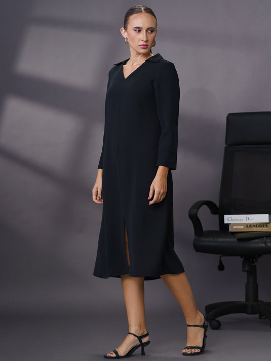 Long sleeve dress with collar