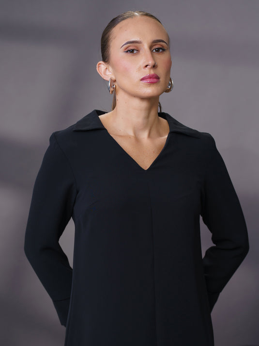 Long sleeve dress with collar
