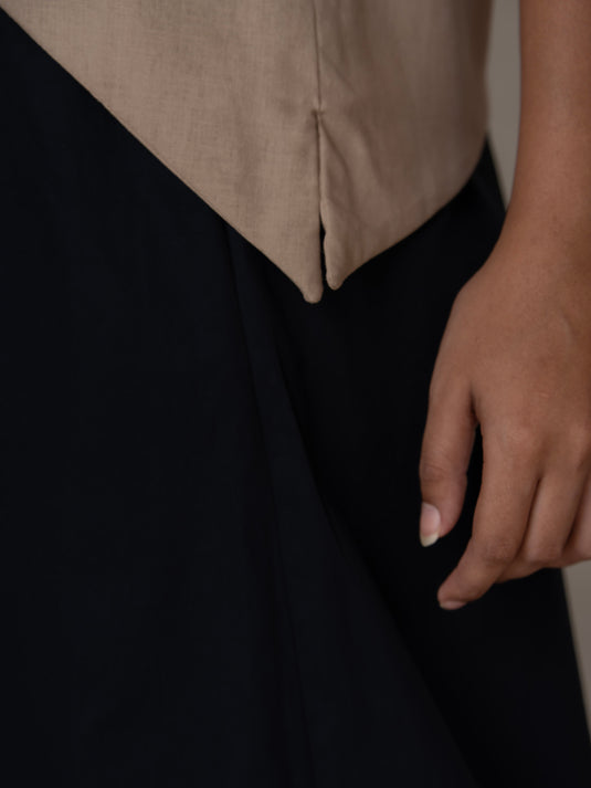 Kimono sleeve blouse with curve hem