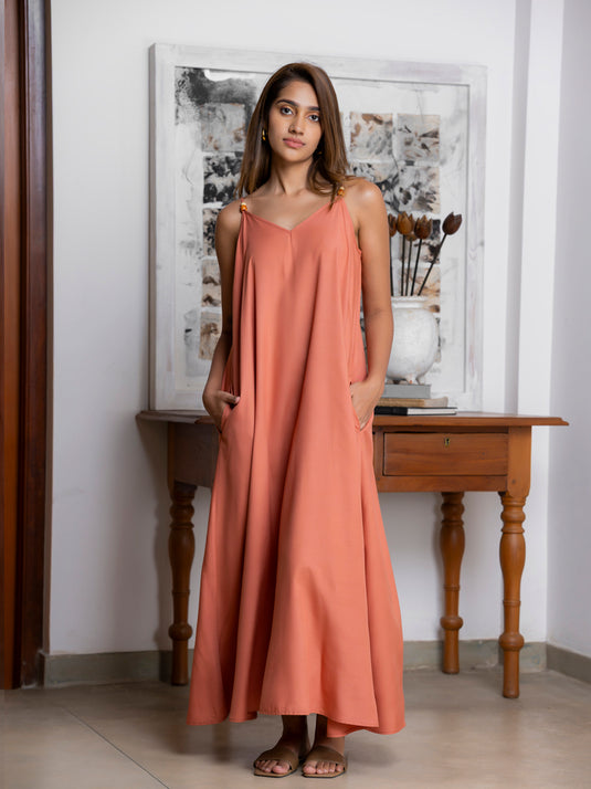 Beaded strappy maxi dress