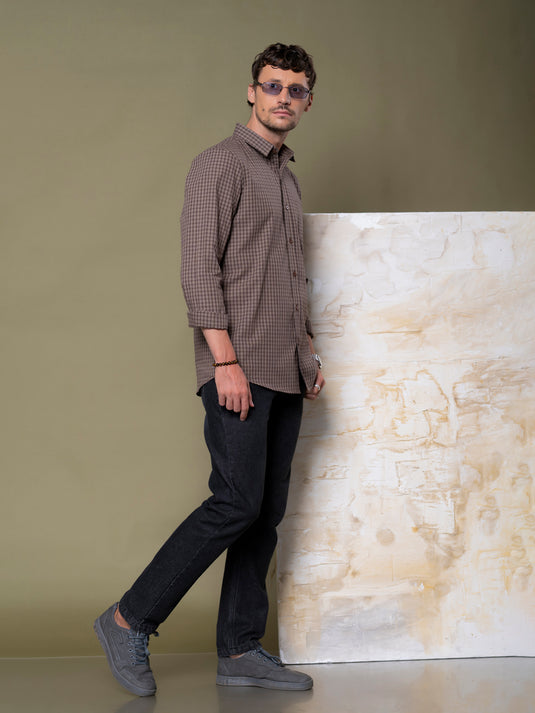 Casual Wear Check Long Sleeve Shirt