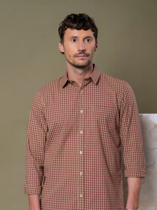Casual Wear Check Long Sleeve Shirt