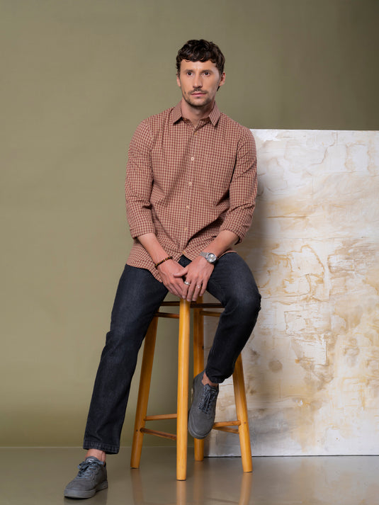 Casual Wear Check Long Sleeve Shirt