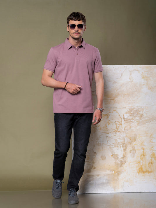 Casual Wear Self Collar Short Sleeve T-Shirt