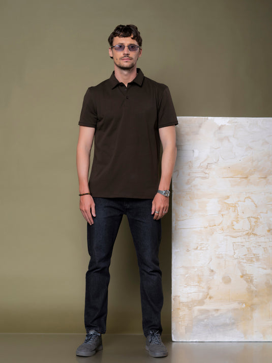 Casual Wear Self Collar Short Sleeve T-Shirt