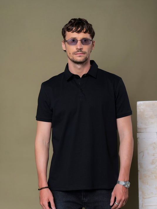 Casual Wear Self Collar Short Sleeve T-Shirt