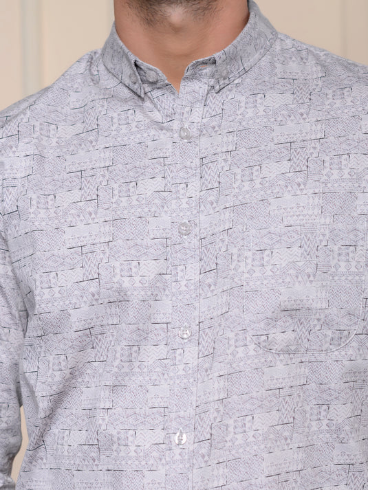 Casual Wear Printed Long Sleeve Shirt