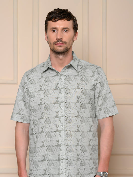 Casual Wear Printed Short Sleeve Shirt