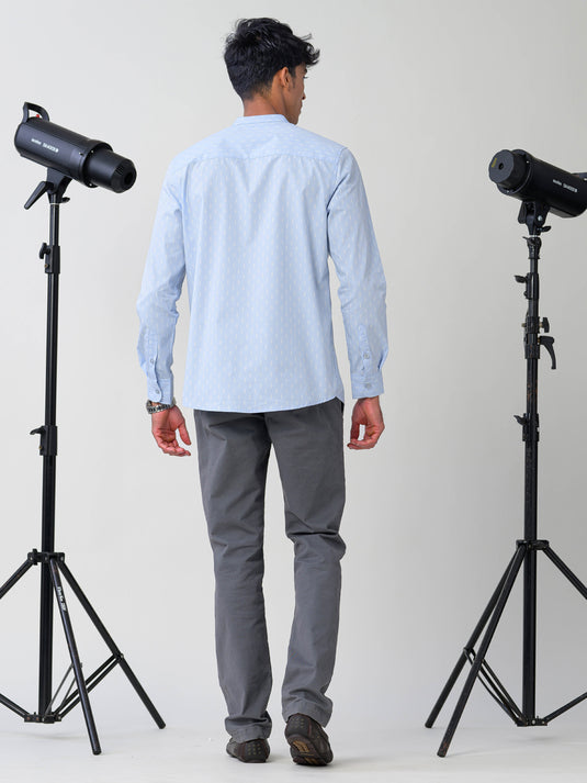 Mao collared LS shirt