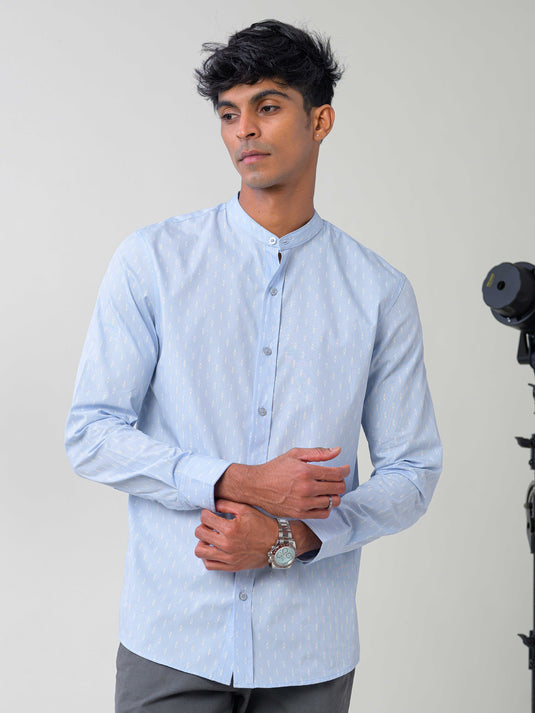 Mao collared LS shirt