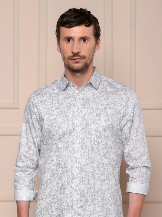 Casual Wear Printed Long Sleeve Shirt