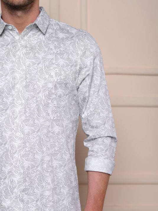 Casual Wear Printed Long Sleeve Shirt