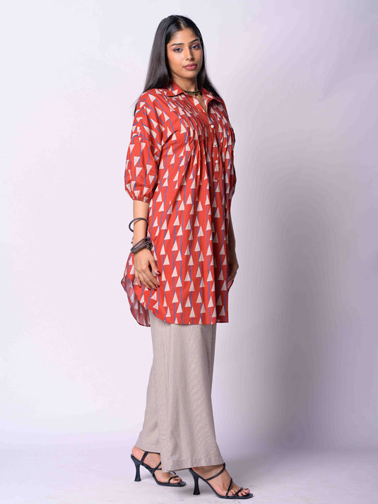 Printed Drop Shoulder Blouse