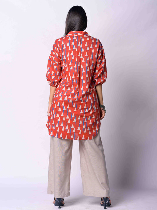 Printed Drop Shoulder Blouse
