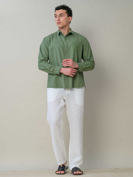 Linen Button Down Long Sleeve Shirt
