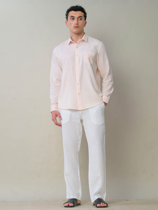 Linen Button Down Long Sleeve Shirt