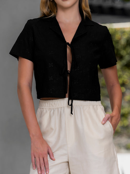 Crop top with tie up front