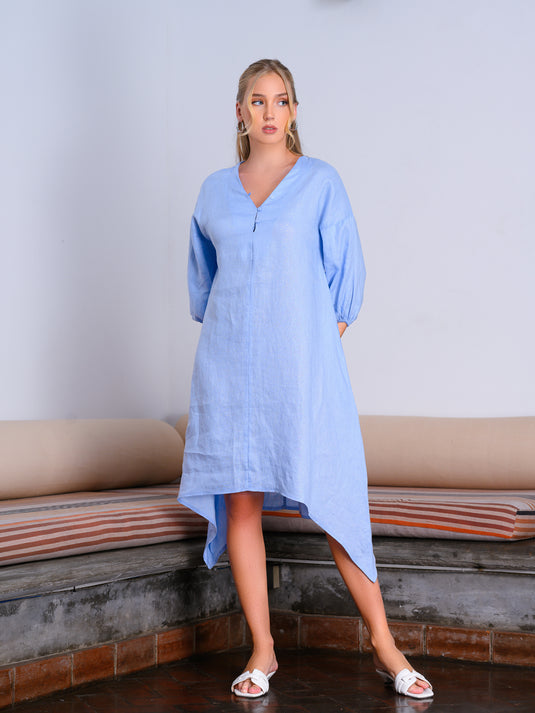 Midi Dress With Asymmetical Hem