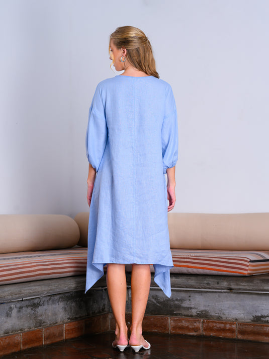 Midi Dress With Asymmetical Hem
