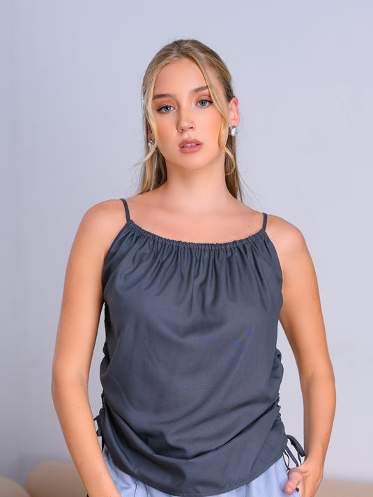 Cami with side drawstring