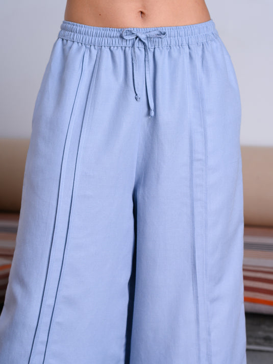 Pintuck detailed draw cord pant