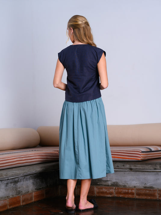 Crop top with front yoke