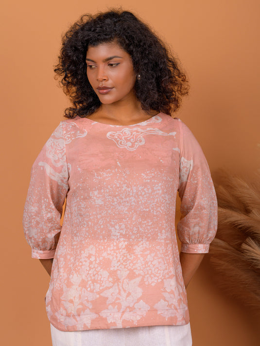 Batik top detailed with two slits