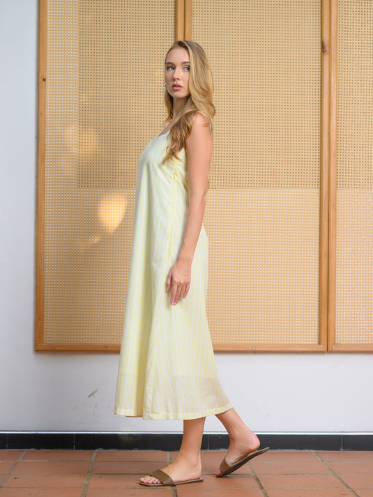 Square neck column dress