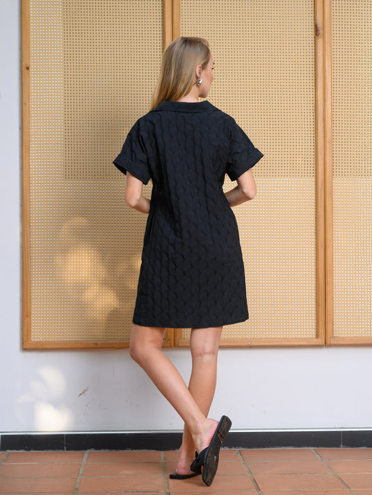 Kimono sleeve button down shirt dress