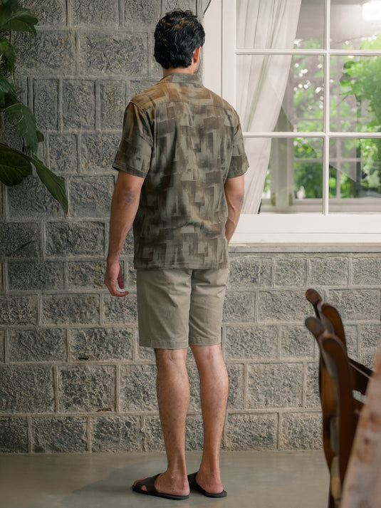 Printed Cuban Collar S/S Shirt