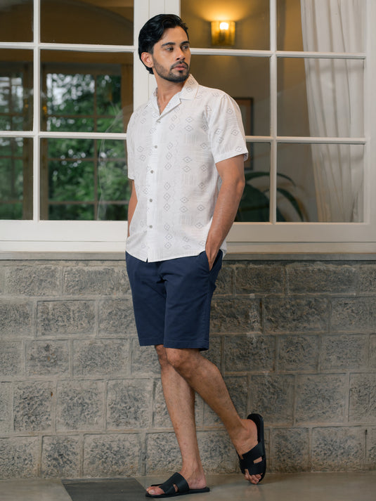 Printed Cuban Collar S/S Shirt